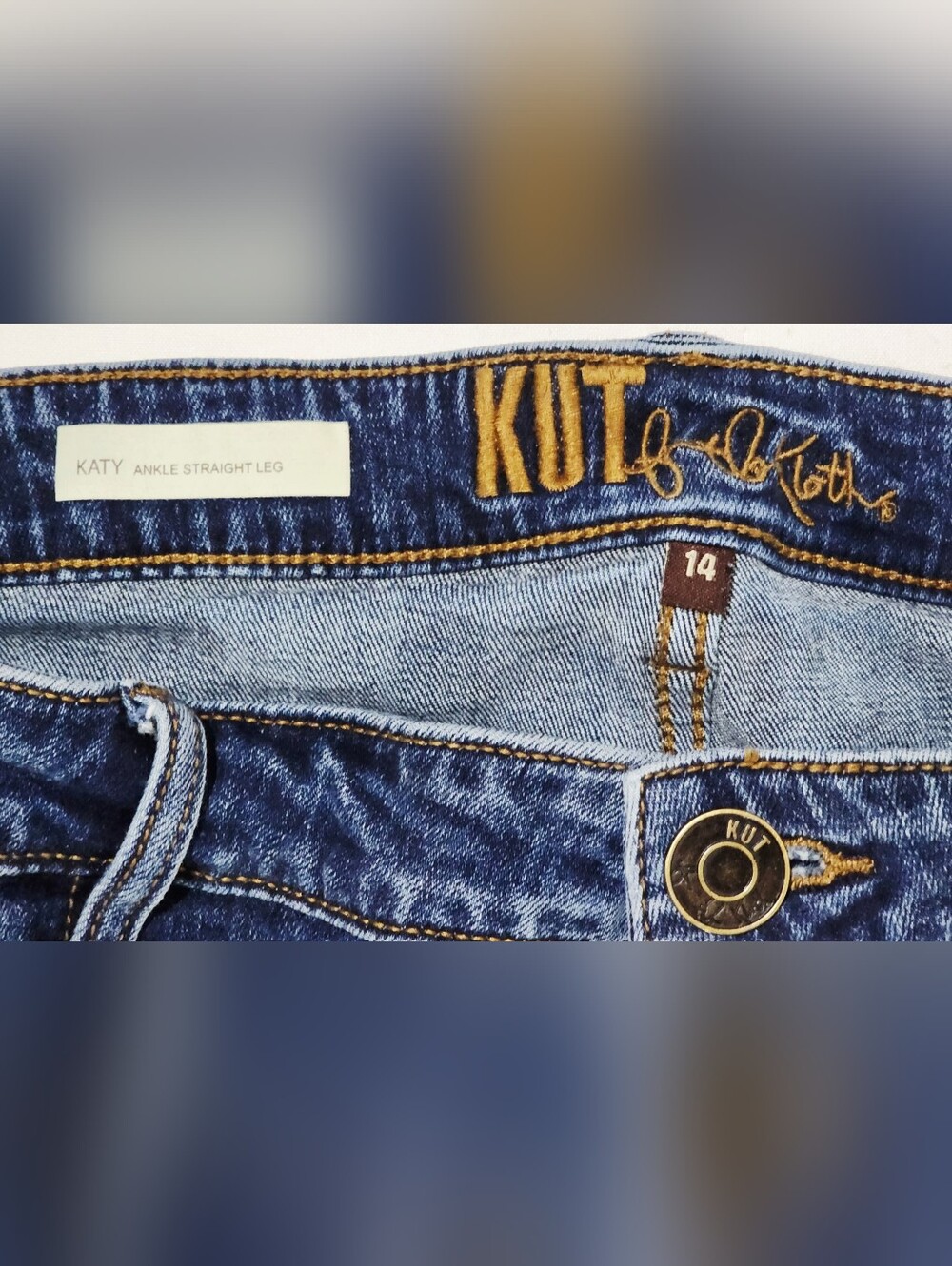 KUT from the Kloth Katy Straight Leg Ankle Jeans Size 14 - Picture 4 of 9